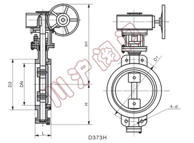 三偏心對(duì)夾蝶閥結(jié)構(gòu)圖