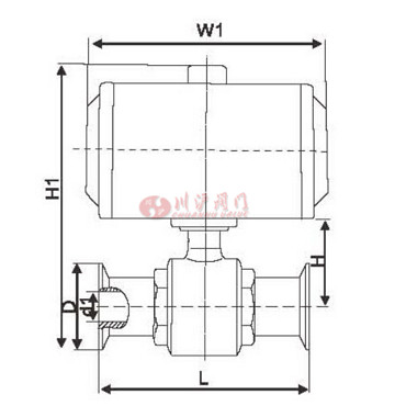 氣動(dòng)衛(wèi)生級球閥結(jié)構(gòu)圖